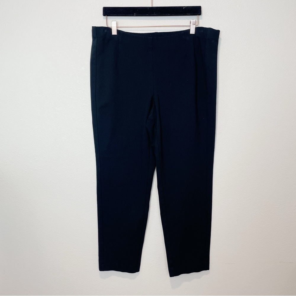 J Jill Ponte Knit Slim Leg Size Large Black Pull On Comfy Stretch